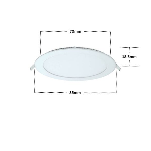 LED RECESSED PANEL LIGHT ROUND - 3W - Image 2