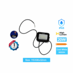 SMD LED Flood Light Without Sensor 20W, 1700M, 6500K, IP65 (1M Cable)