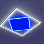 600x600mm LED Diamond Frame Light - 40W, Cool White & Blue